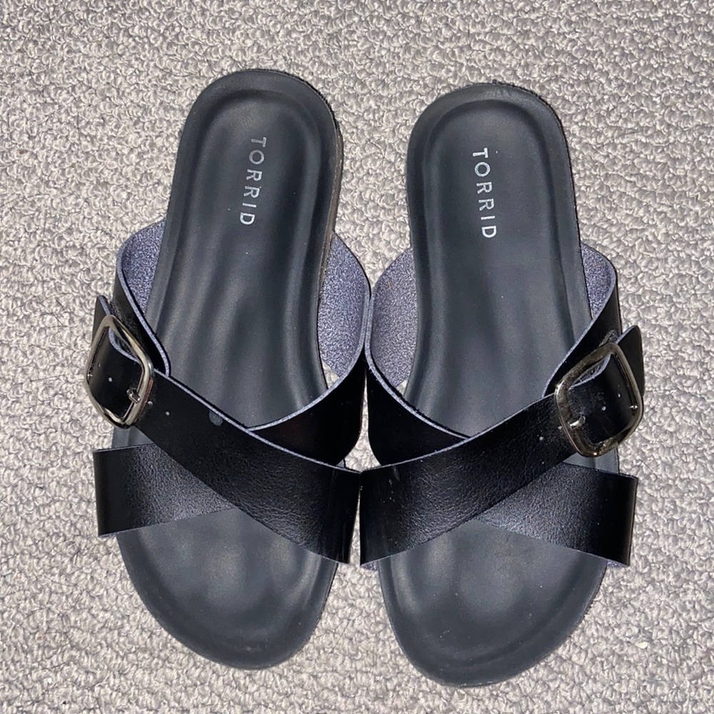 Torrid Extra Wide Criss Cross Black Sandals